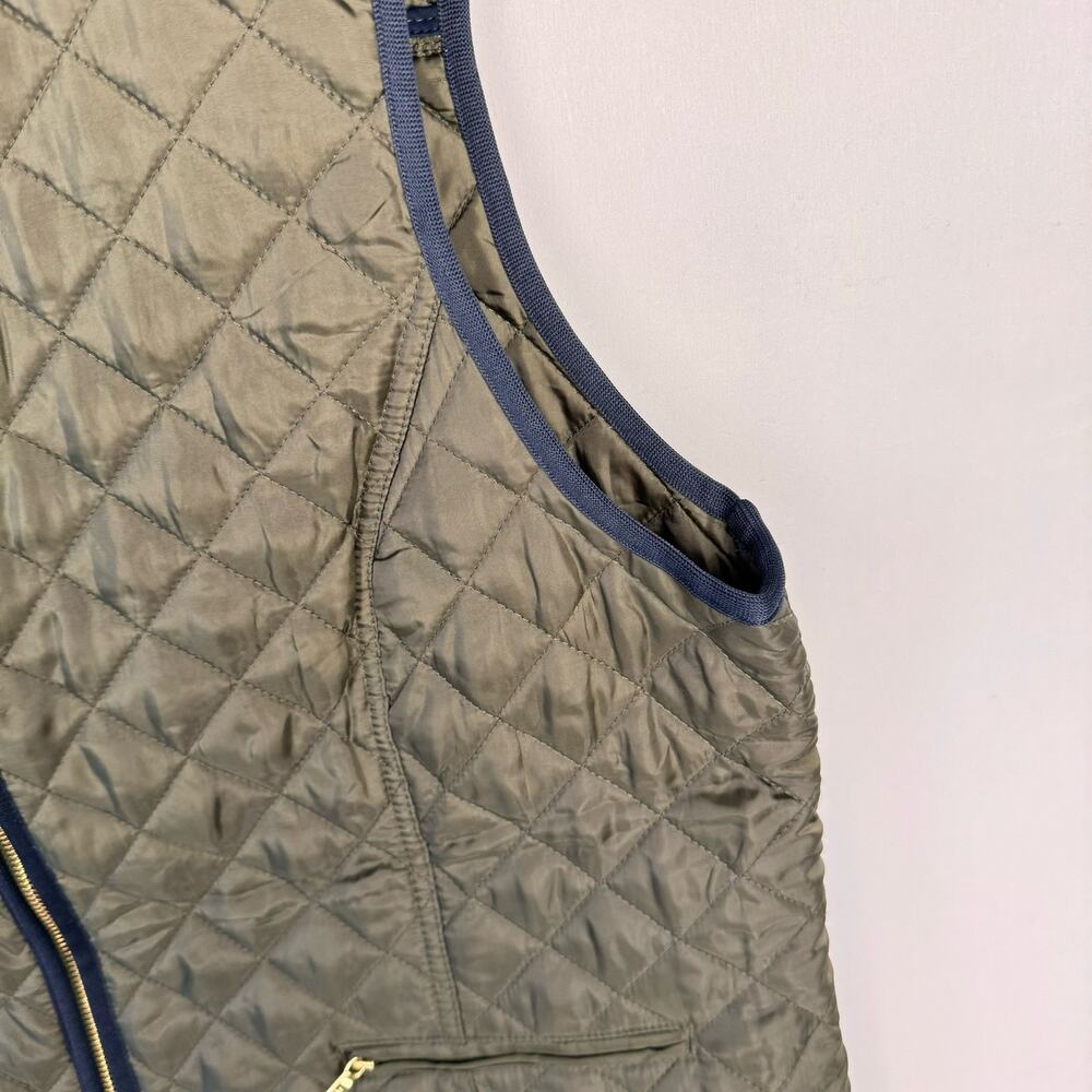 Tommy Hilfiger Olive Green Quilted Sleeveless Lightweight Vest Sz XXL Pockets - Picture 5 of 13